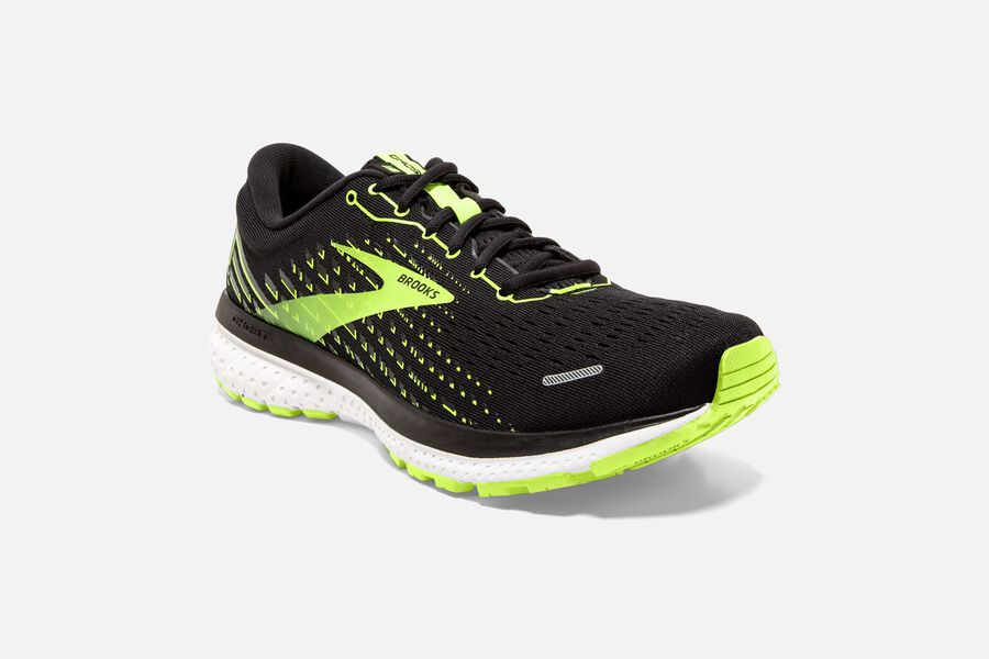 Brooks Running Shoes Mens Black/Green - Ghost 13 Road - 7931-ENOYP